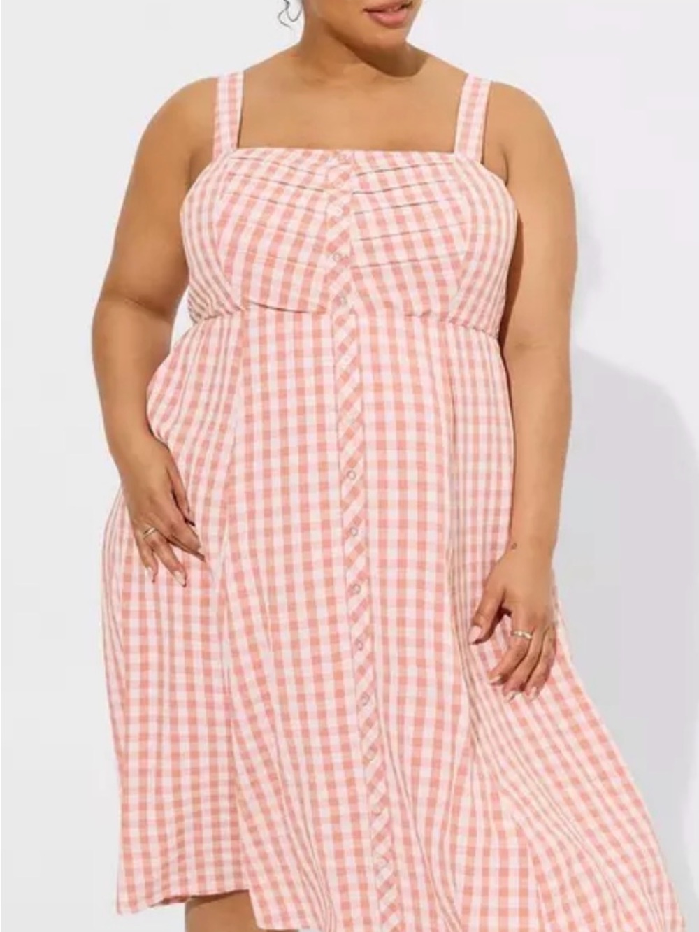 Torrid Midi Seersucker Button Front Dress